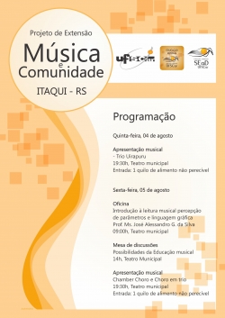 Curso de Educao Musical  desenvolvido pela UFSCar no polo local da UAB - Arte: Divulgao/UFSCar e UAB