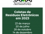 SAMAI anuncia datas para coleta de resíduos eletrônicos em 2023